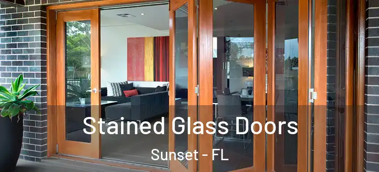 Stained Glass Doors Sunset - FL