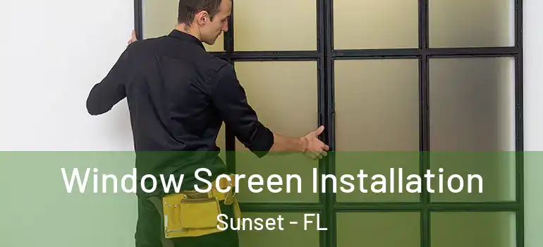 Window Screen Installation Sunset - FL
